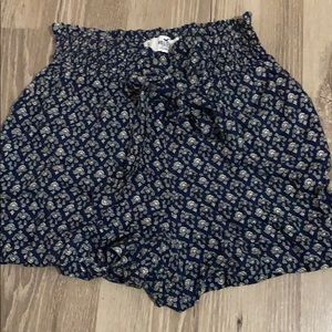 Ultra high- rise paper-bag woven shorts